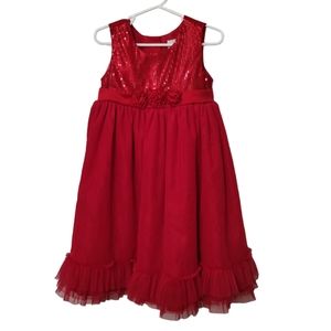 Red Sequin Dress Sz 4T Girls New